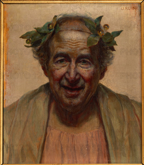 Umberto Ruini (1869-1955); “Uomo con corona d’alloro” (olio su cartone, 40 x 35).
Collezione Assicoop - Unipol, Emilia Romagna, Italia - Italy