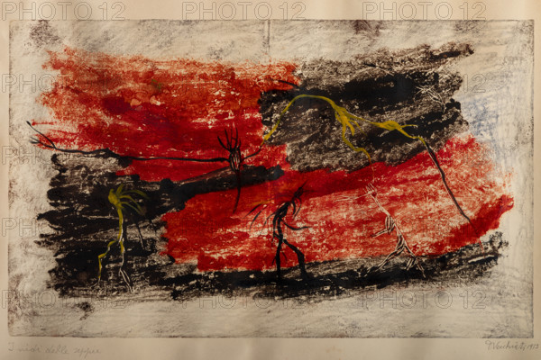 Collezione Assicoop Unipol, inv. n°920: Pompeo Vecchiati (1911 - 1985); “I nidi delle seppie” monotipo, cm 78 x 47.

[ENG]
Pompeo Vecchiati (1911 - 1985); “Cuttlefish Nests”, monotyping, cm 78 x 47.
Collezione Assicoop - Unipol, Modena (MO), Emilia Romagna, Italia - Italy