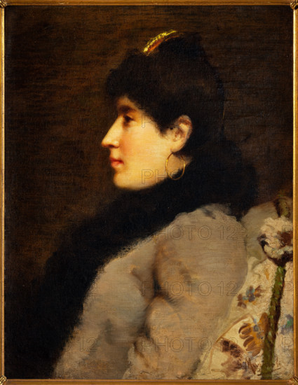 Collezione Assicoop Unipol, inv. n°  969: 
Giovanni Muzzioli (1854 - 1894); “Ritratto di signora di profilo” (olio su tela, 60,5 x 46,5 cm).

[ENG]
Giovanni Muzzioli (1854 - 1894); “Portrait of a Lady in Profile ” (oil painting on canvas, 1 60,5 x 46,5 cm).
Collezione Assicoop - Unipol, Modena (MO), Emilia Romagna, Italia - Italy