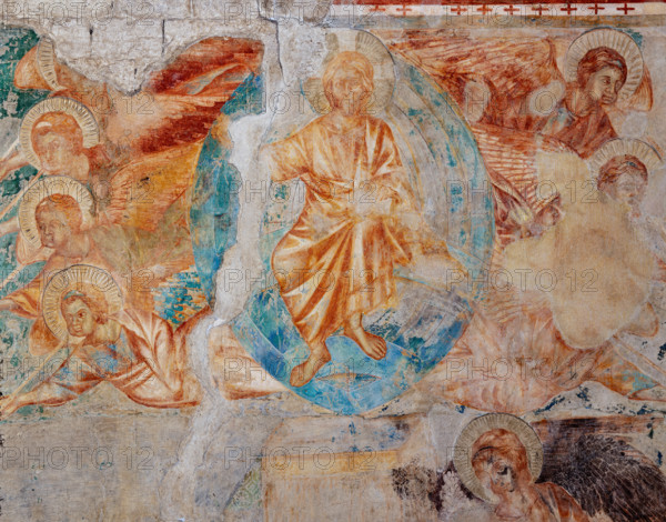 Assisi, Basilica superiore di San Francesco, transetto meridionale, parete sud, “Visioni apocalittiche”: “Cristo apocalittico”. Particolare del “Cristo in mandorla”. Affreschi di Cimabue (Cenni di Pepo 1277-1283?) e bottega.

[ENG]
Assisi, Upper Basilica of Saint Francis, the southern transept, the southern wall, “Apocalyptic visions”: “Apocalyptic Christ”. Detail of “Christ in Vesica Piscis”. Frescoes by Cimabue (Cenni di Pepo 1277-1283?) and workshop.
Basilica di San Francesco, Assisi (PG), Umbria, Italia - Italy