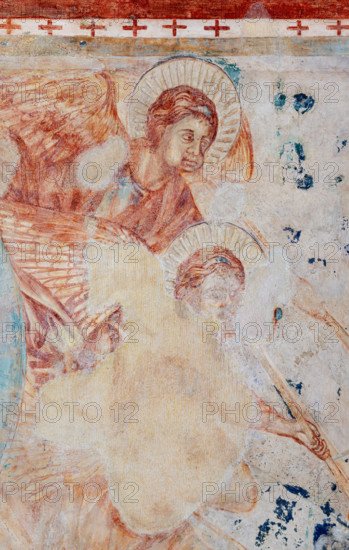 Assisi, Basilica superiore di San Francesco, transetto meridionale, parete sud, “Visioni apocalittiche”: “Cristo apocalittico”. Particolare degli “angeli tubicini”. Affreschi di Cimabue (Cenni di Pepo 1277-1283?) e bottega.

[ENG]
Assisi, Upper Basilica of Saint Francis, the southern transept, the southern wall, “Apocalyptic visions”: “Apocalyptic Christ”. Detail of “angels playing the Last Judgment trumpets”. Frescoes by Cimabue (Cenni di Pepo 1277-1283?) and workshop.
Basilica di San Francesco, Assisi (PG), Umbria, Italia - Italy