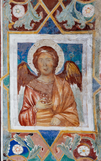 Assisi, Basilica superiore di San Francesco, transetto meridionale, parete meridionale, archivolto sinistro: quinto “Angelo” dal basso. Affresco di Cimabue (Cenni di Pepo) e bottega (1288-92).


[ENG]
Assisi, Upper Basilica of St. Francis, southern transept, southern wall, left archivolt: fifth “Angel” from the bottom. Fresco by Cimabue (Cenni di Pepo) and workshop (1288-92).
Basilica superiore di San France, Assisi (PG), Umbria, Italia - Italy