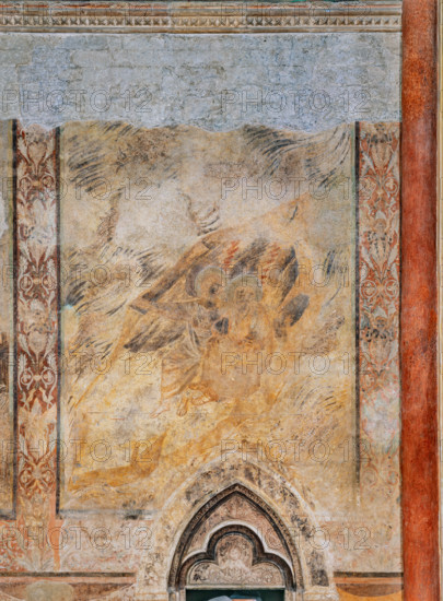 Assisi, Basilica superiore di San Francesco, transetto meridionale, parete ovest: “S. Giovanni e l’Angelo”. Affreschi di Cimabue (Cenni di Pepo 1277-1283?) e bottega.

[ENG]
Assisi, Upper Basilica of Saint Francis, southern transept: view of the west wall with “St. John and the Angel”. Frescoes by Cimabue (Cenni di Pepo 1277-1283?) and workshop.
Basilica di San Francesco, Assisi (PG), Umbria, Italia - Italy