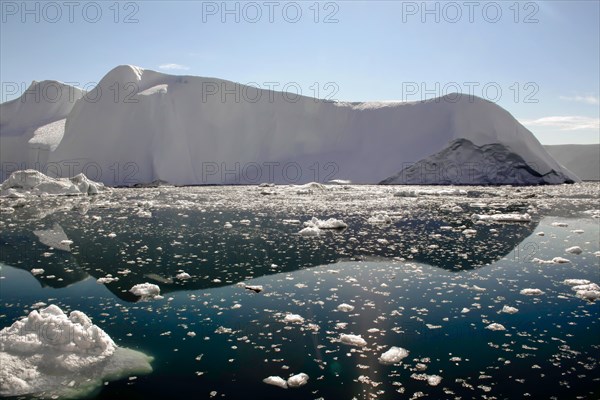 Iceberg and pieces of ice in Greenland