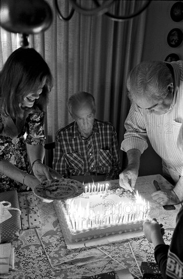 Elderly Man Celebrating Birthday