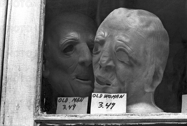 Masks in Storefront Window