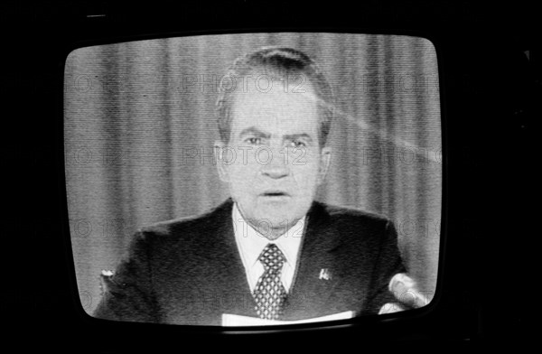 President Richard M Nixon Announcing End of Vietnam War on TV, January 23, 1973