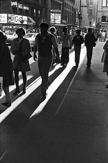 Streetscene and Shadows, Chicago, Illinois, USA