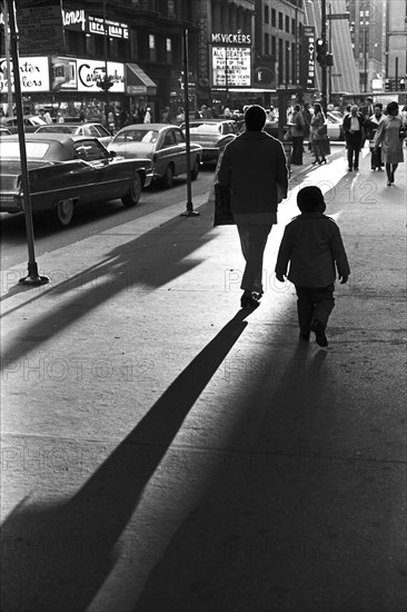 Streetscene and Shadows, Chicago, Illinois, USA