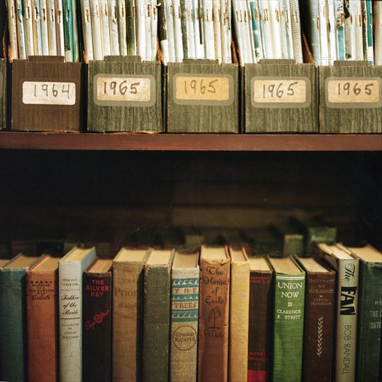 Shelves of Books and Magazines