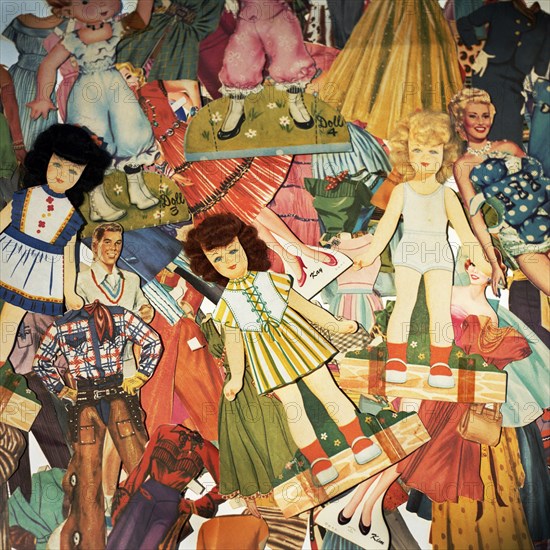 Cluster of Paper Dolls, High Angle View