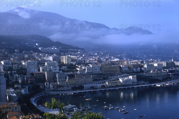 View of Monaco and Mediterranean Sea, 1956