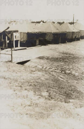 Military Tents, WWII, 2nd Battalion, 389th Infantry, US Army Military Base, Indiana, USA, 1942