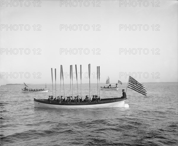 U.S.S. New York Naval Boat Drill, Detroit Publishing Company, 1899