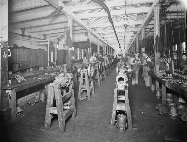 Men Working in Assembling Room, Leland & Faulconer Manufacturing Co., Detroit, Michigan, USA, Detroit Publishing Company, 1903