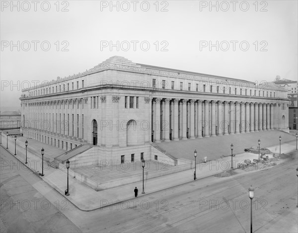 General Post Office, New York City, New York, USA, Detroit Publishing Company, 1912