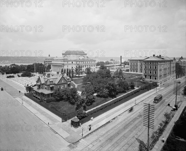 Columbia University and Hudson River, New York City, New York, USA, Detroit Publishing Company, 1903