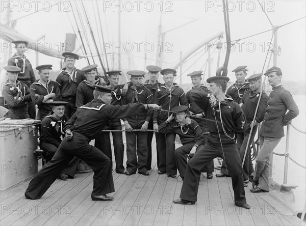 Sword Exercise, U.S.S. Atlanta, Detroit Publishing Company, 1895