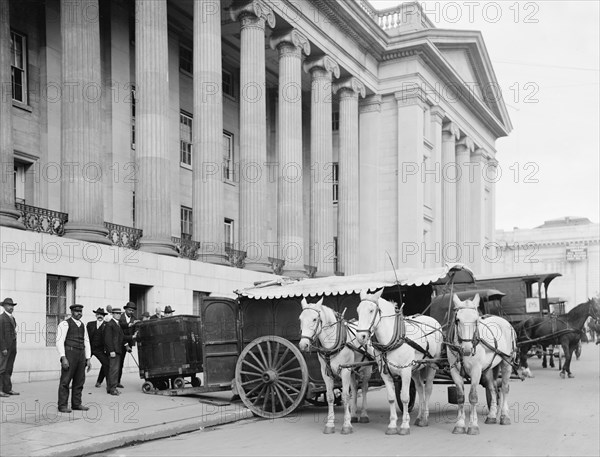 U.S. Treasury Currency Wagon, Washington, D.C., USA, Detroit Publishing Company, 1906