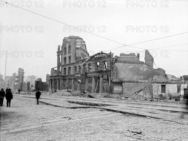Market Street, Showing Earthquake Upheaval, San Francisco, California, USA, Detroit Publishing Company, 1906