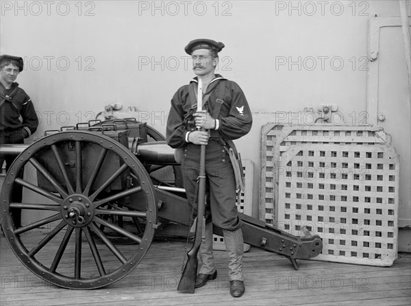 Seaman in Light Marching Order Uniform, U.S.S. New York, Edward H. Hart for Detroit Publishing Company, 1895