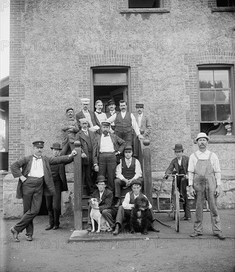 Stewards, Portrait, Brooklyn Navy Yard Hospital, Brooklyn, New York City, New York, USA, Detroit Publishing Company, 1900