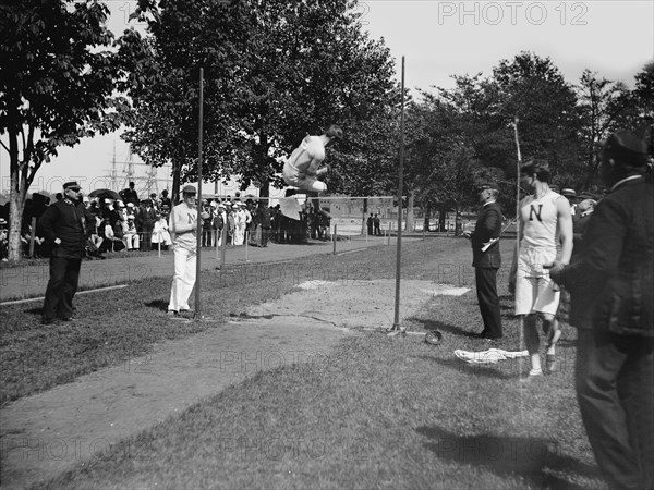 High Jump, U.S. Naval Academy Field Day, USA, Detroit Publishing Company, 1900