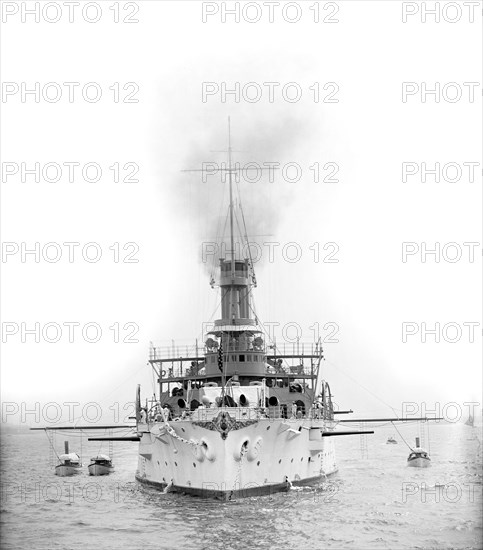 U.S.S. Maine, Bow, Detroit Publishing Company, 1905