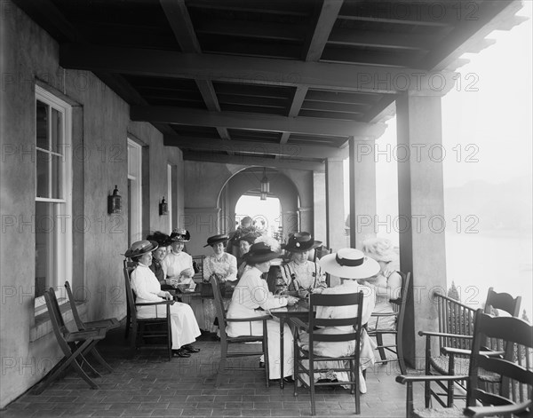 Women at Card Party, Detroit Boat Club, Belle Isle Park, Detroit, Michigan, USA, Detroit Publishing Company, 1910