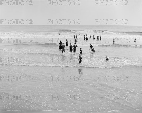 Surf Bathing, Atlantic City, New Jersey, USA, Detroit Publishing Company, 1910