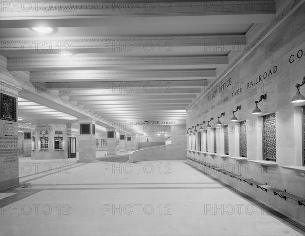 Ticket Windows and Concourse, Grand Central Terminal, New York City, New York, USA, Detroit Publishing Company, 1915