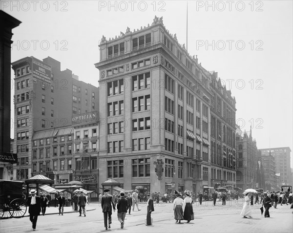 Street Scene, Twenty Third Street and Fourth Avenue, New York City, New York, USA, Detroit Publishing Company, 1908