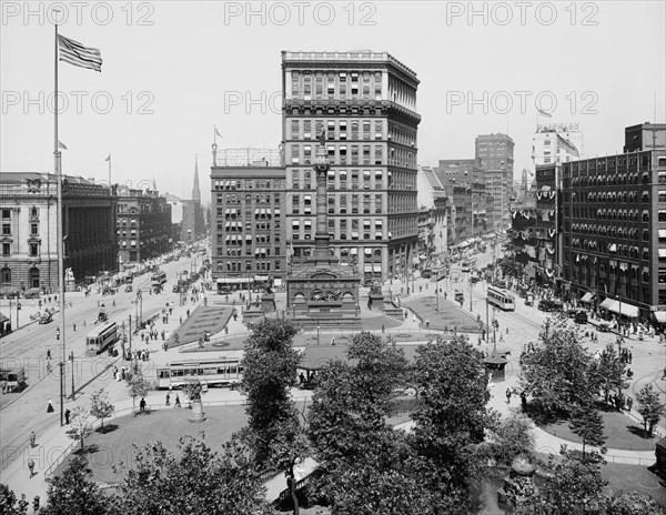 Euclid and Superior Avenues, Cleveland, Ohio, USA, Detroit Publishing Company, 1915