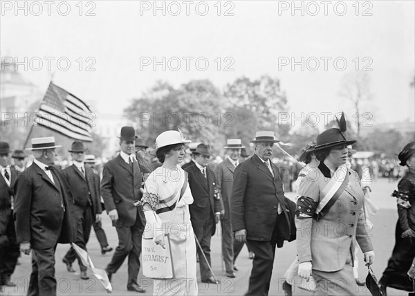 Woman Suffrage Parade, Close-Up, Washington DC, USA, Harris & Ewing, 1914