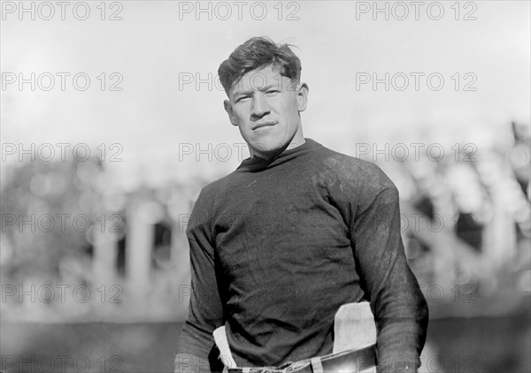 Jim Thorpe, Portrait in Football Uniform, Harris & Ewing, 1910's