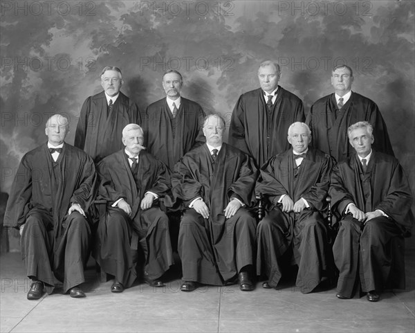 U.S. Supreme Court Justices with Chief Justice William Howard Taft (bottom row, center), Washington DC, USA, Harris & Ewing, 1925