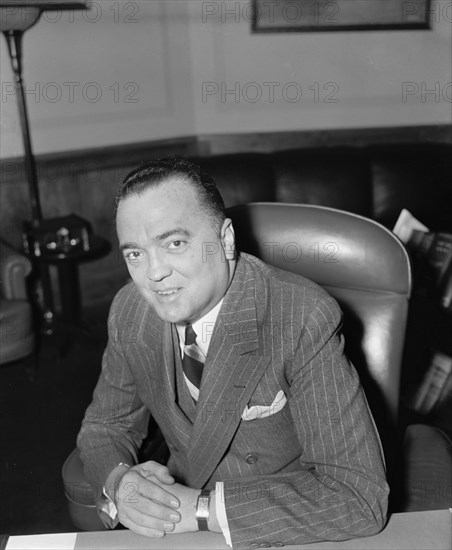 J. Edgar Hoover, Director of FBI, Department of Justice, Portrait, Washington DC, USA, Harris & Ewing, April 1940