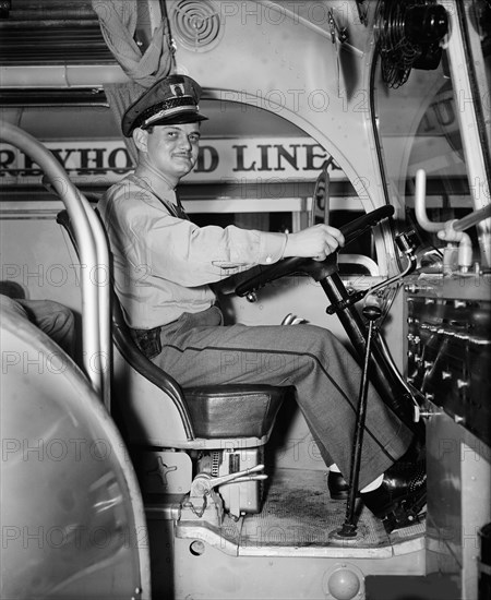 Bus Driver, Greyhound Lines, Portrait, Harris & Ewing, 1937