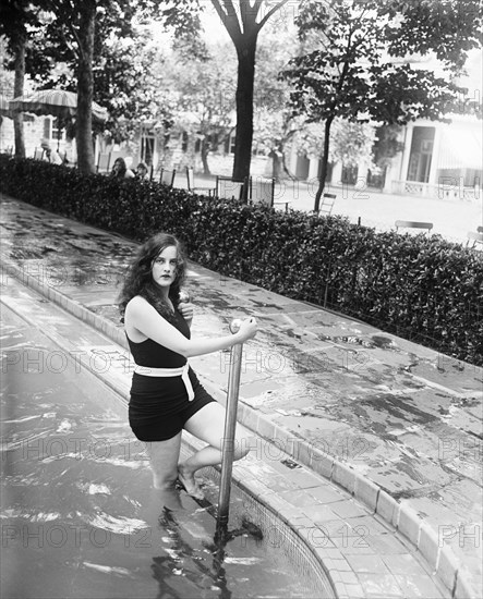 Young Woman at Swimming Pool, Chevy Chase, Maryland, USA, Harris & Ewing, 1928