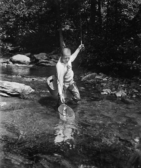 Man Fishing, USA, Harris & Ewing, 1932