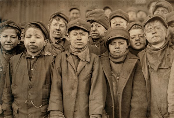 Portrait of Young Breaker Boys, Pittston, Pennsylvania, USA, Lewis Hine, 1911