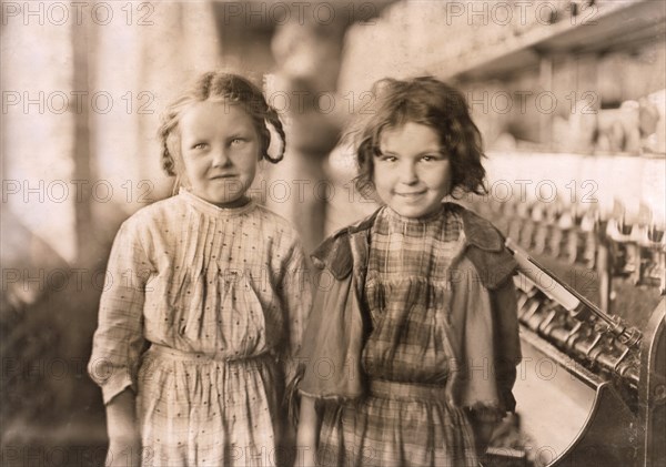 Portrait of Two Young Girls at Cotton Mill, Tifton, Georgia, USA, Lewis Hine, 1909
