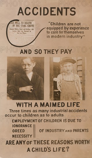 National Child Labor Committee Exhibition Panel, USA, Lewis Hine, 1913