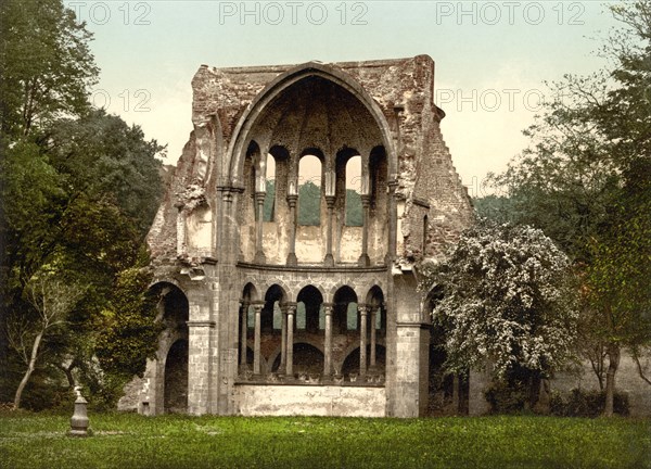Ruins of Heisterbach Abbey, North Rhine-Westphalia, Germany, Photochrome Print, Detroit Publishing Company, 1900