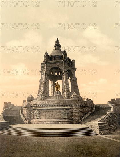Kaiser Wilhelm Monument, Westphalia, Germany, Photochrome Print, Detroit Publishing Company, 1900
