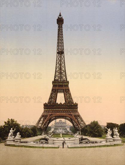 Eiffel Tower, Paris, France, Photochrome Print, Detroit Publishing Company, 1900