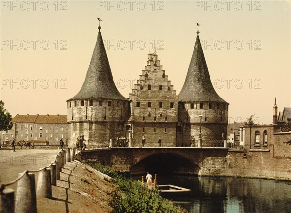 Rabot Gate, Ghent, Belgium, Photochrome Print, Detroit Publishing Company, 1900