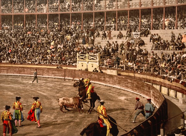 Bullfight, Barcelona, Spain, Photochrome Print, Detroit Publishing Company, 1900