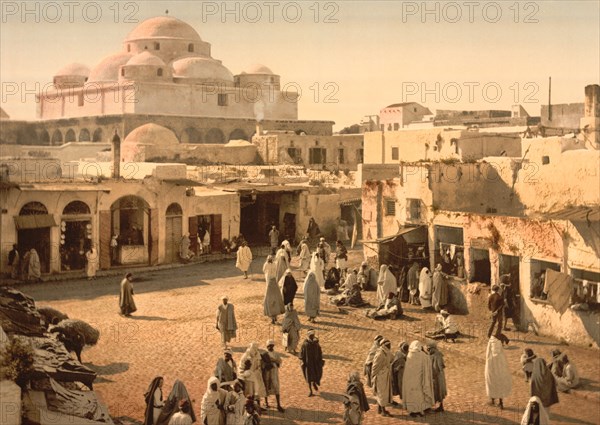 Bab Suika-Suker Square, Tunis, Tunisia, Photochrome Print, Detroit Publishing Company, 1900