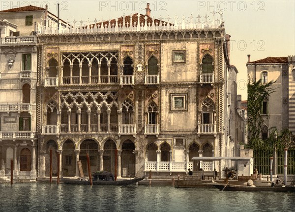 Golden House, Grand Canal, Venice, Italy, Photochrome Print, Detroit Publishing Company, 1900